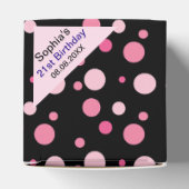 Geburtsdatum farbenfrohe Strickmonogramm Name-Vorz Geschenkschachtel (Oben)