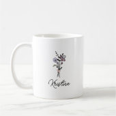 Geburtsdatum Februar Blume & elegante Skriptbezeic Kaffeetasse (Links)