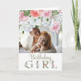 Geburtsdatum Girl Custom Foto Wasserfarbe Blume Ka Karte