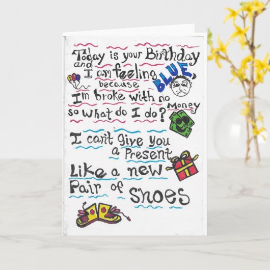 Geburtsdatum I.O.U. Karte (Gelbe Blume)