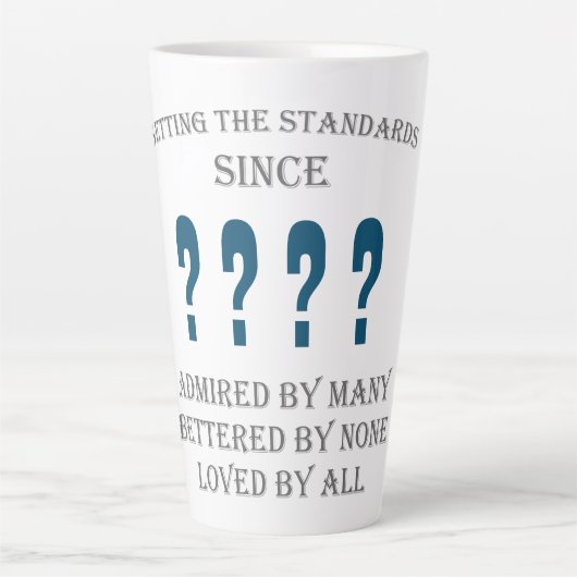 Geburtsdatum Jahresname Liebe Vater Blau Milchtasse (Vorderseite)