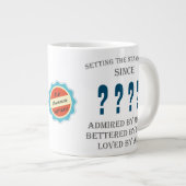 Geburtsdatum Jahresname von allen Vätern blau Jumbo-Tasse (Vorderseite Rechts)