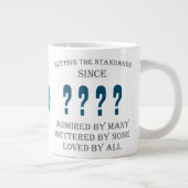 Geburtsdatum Jahresname von allen Vätern blau Jumbo-Tasse (Rechts)