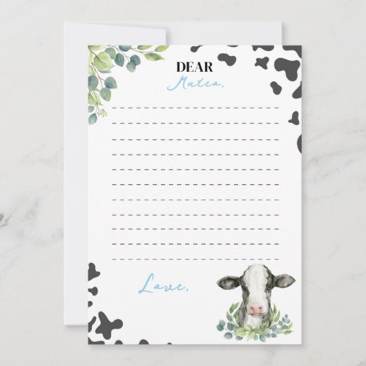Geburtsdatum Kapsel-Merkkarte der Kuh Dankeskarte (Vorderseite)