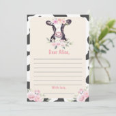 Geburtsdatum Kapsel-Merkkarte der Kuh Dankeskarte (Stehend Vorderseite)