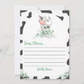 Geburtsdatum Kapsel-Merkkarte der Kuh Dankeskarte (Vorderseite)