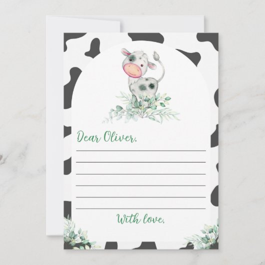 Geburtsdatum Kapsel-Merkkarte der Kuh Dankeskarte (Vorderseite)