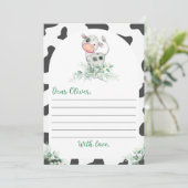 Geburtsdatum Kapsel-Merkkarte der Kuh Dankeskarte (Stehend Vorderseite)