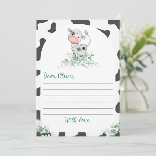 Geburtsdatum Kapsel-Merkkarte der Kuh Dankeskarte (Stehend Vorderseite)