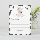 Geburtsdatum Kapsel-Merkkarte der Kuh Dankeskarte (Stehend Vorderseite)