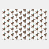 Geburtsdatum Labrador Schokolade Hund in Party Hut Geschenkpapier Set (Vorderseite 2)
