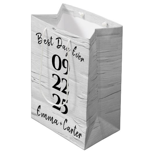 Geburtsdatum Mittlere Geschenktüte (Vorderseite Schrägansicht)