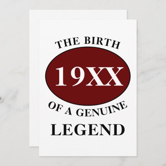 Geburtsdatum Monogramm Anfangsname Jahr Spaß Gebur Einladung (Vorne/Hinten)