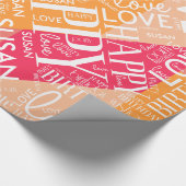 Geburtsdatum: Name Orange-ID274 mit mittlerer Läng Geschenkpapier (Ecke)