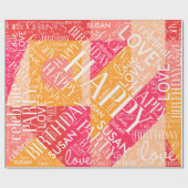 Geburtsdatum: Name Orange-ID274 mit mittlerer Läng Geschenkpapier (Flach)