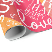 Geburtsdatum: Name Orange-ID274 mit mittlerer Läng Geschenkpapier (Rolleneckpunkt)