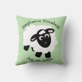 Geburtsdatum Niedlicher Cartoon Schafspilze Kissen (Rückseite)