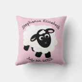 Geburtsdatum Niedlicher Cartoon Schafspilze Kissen (Rückseite)