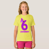 Geburtsdatum Niedlicher Schmetterling Lila T-Shirt (Vorne ganz)