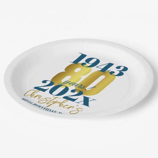 Geburtsdatum Pappteller (Schrägansicht)