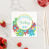 Geburtsdatum Personalisierter Name und Alter Serviette (Beispiel)
