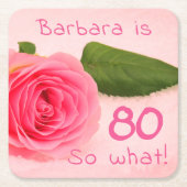 Geburtsdatum Rosa Rosenname Inspiration Rechteckiger Pappuntersetzer (Vorderseite)