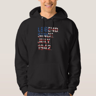 Geburtsdatum seit Juli 1942 US-Flagge 80 Y Hoodie