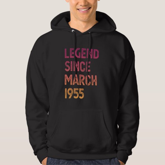 Geburtsdatum seit März 1955 Hoodie (Vorderseite)