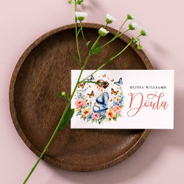 Geburtsdatum und Postpartum Doula Wasserfarbe Foto Visitenkarte