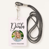 Geburtsdatum und Postpartum Foto Doula Ausweis (Vorderseite mit Schlüsselband)