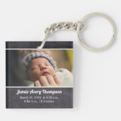 Geburtsdatum und Schalttafel des Fotos für das ben Schlüsselanhänger (Rückseite)