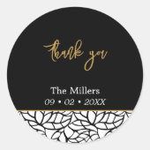 Geburtsdatum: Vielen Dank Runder Aufkleber (Vorderseite)