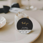 Geburtsdatum: Vielen Dank Runder Aufkleber