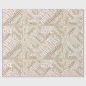 Geburtsdatum Word Cloud Oma Mocha ID276 Geschenkpapier (Flach)