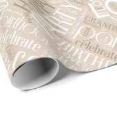 Geburtsdatum Word Cloud Oma Mocha ID276 Geschenkpapier (Rolleneckpunkt)