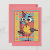 Geburtsday Bird Postcard Postkarte (Vorne/Hinten)