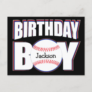 Geburtsday Boy Custom Baseball Player Name Postkarte