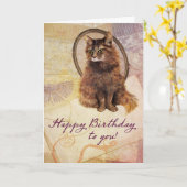 Geburtsday Chloe Cat Card Karte (Gelbe Blume)