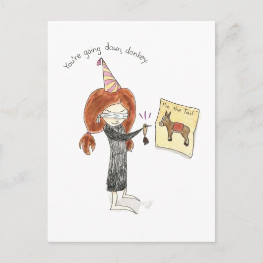 Geburtsday Donkey Postcard Postkarte (Vorderseite)