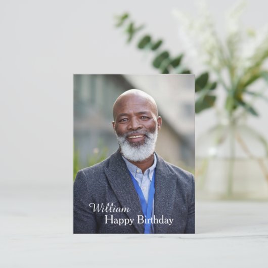 Geburtsday Foto Custom Postcard Postkarte (Stehend Vorderseite)