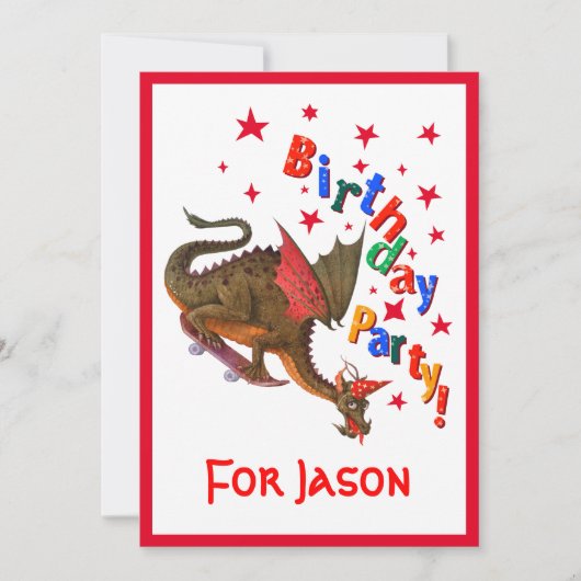 Geburtsdrache Einladung (Vorderseite)