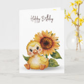 Geburtsduckeln mit Sonnenblume Karte (Gelbe Blume)