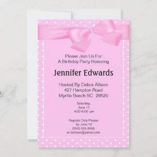 Geburtseinladung von Bow und Dots Einladung
