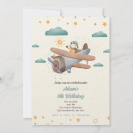 Geburtseintrag des Flugzeugs zum Blauen und Grünen Einladung