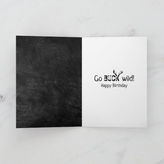 Geburtsfahne Hirsche auf Leder Karte (Innenseite)