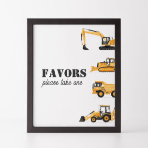 Geburtsfavorisierzeichen des Baufahrzeugs Poster