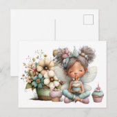 Geburtsfee Wünsche Postkarte (Vorne/Hinten)