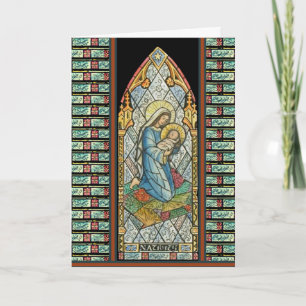 Geburtsfenster Jesus Maria religiös Feiertagskarte