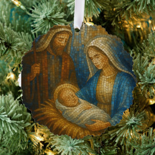 Geburtsfenstermosaik   Heilige Familie  Ornament Karte