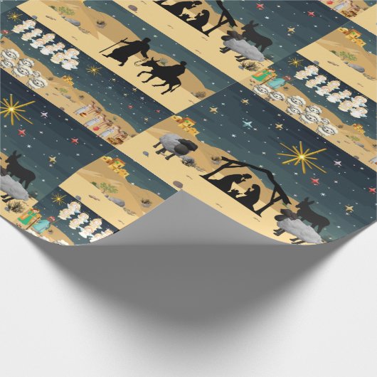 Geburtsgeschichte 3D Geschenkpapier (Ecke)